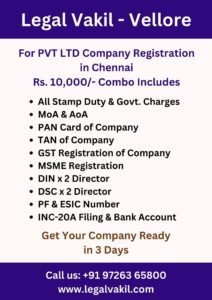 Company Registration Charges Vellore