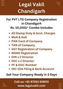 Company Registration Charges in Chandigarh