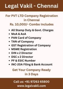 Company Registration Charges in Chennai