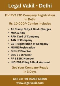 Company Registration Charges in Delhi