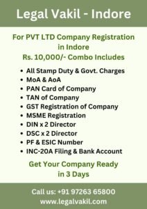Company Registration Charges in Indore