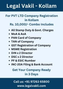 Company Registration Charges in Kollam