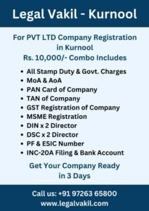 Company Registration Charges in Kurnool