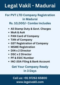 Company Registration Charges in Madurai