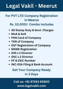 Company Registration Charges in Meerut