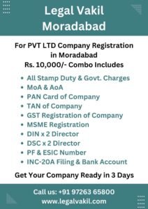 Company Registration Charges in Moradabad