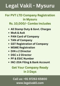 Company Registration Charges in Mysuru
