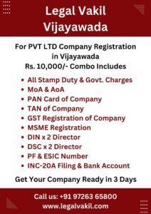 Company Registration Charges in Vijayawada