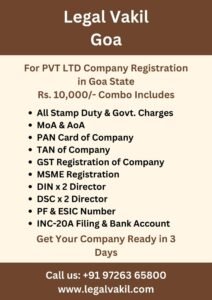 Company Registration Charges in Goa