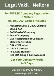 Company Registration Charges in Nellore