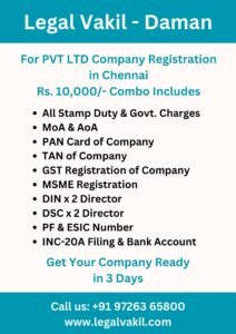 Company Registration Charges in Daman