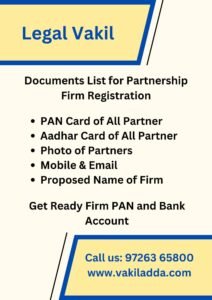 Documents Required for Partnership Firm Registration