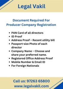 Document Required for Producer Company Registration